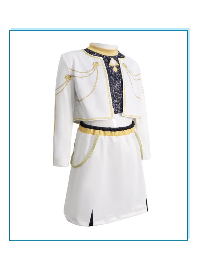 KPop Demon Hunters Zoey K-Pop Demon Hunters Cosplay Costume with Cropped Jacket and Skirt Set, Idol-Inspired Performance Outfit for Fans, Stage Shows and Costume Parties 11to13 years 150cm - Image 5